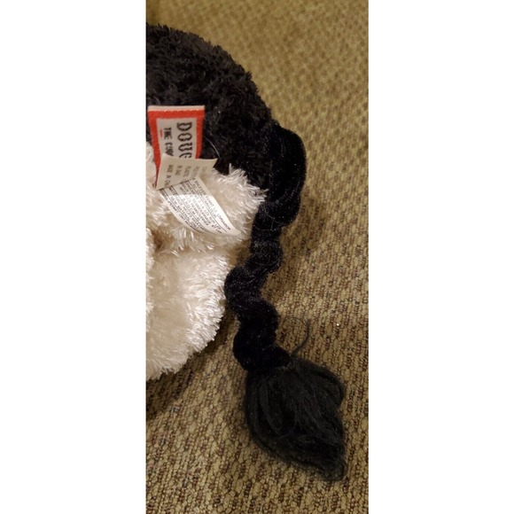 8 Inch Douglas Cuddle Toy Black White Cow Kinky Tail Stuffed Animal Plush - Picture 6 of 12